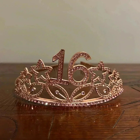 Sweet 16 Rose Gold Tiara - Picture 2 of 4
